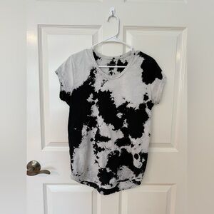 Zadig & Voltaire Black and White Tie-Dye Short Sleeve Tee